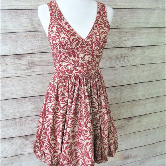 Tracy Reese Red & Cream Floral Dress - Picture 8 of 9